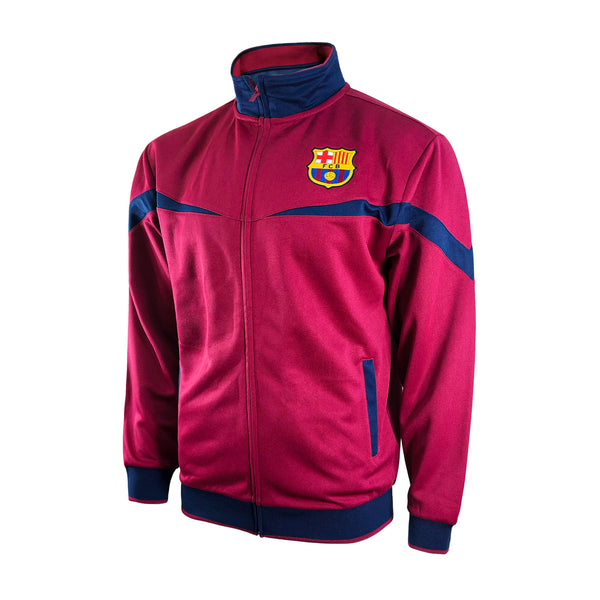 FC Barcelona Adult Full-Zip Bar??a Track Jacket - Red by Icon Sports