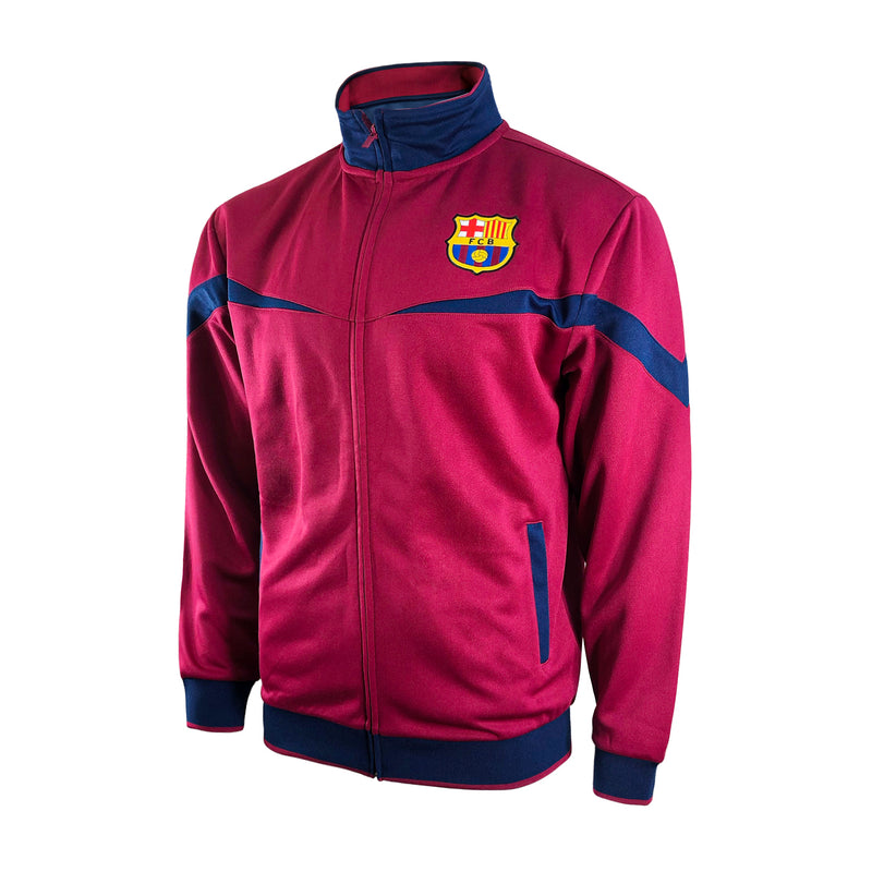 FC Barcelona Adult Full-Zip Bar??a Track Jacket - Red by Icon Sports