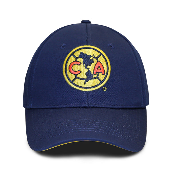 Club America Embroidered Logo 6 Panel Structured Cap - Navy by Icon Sports
