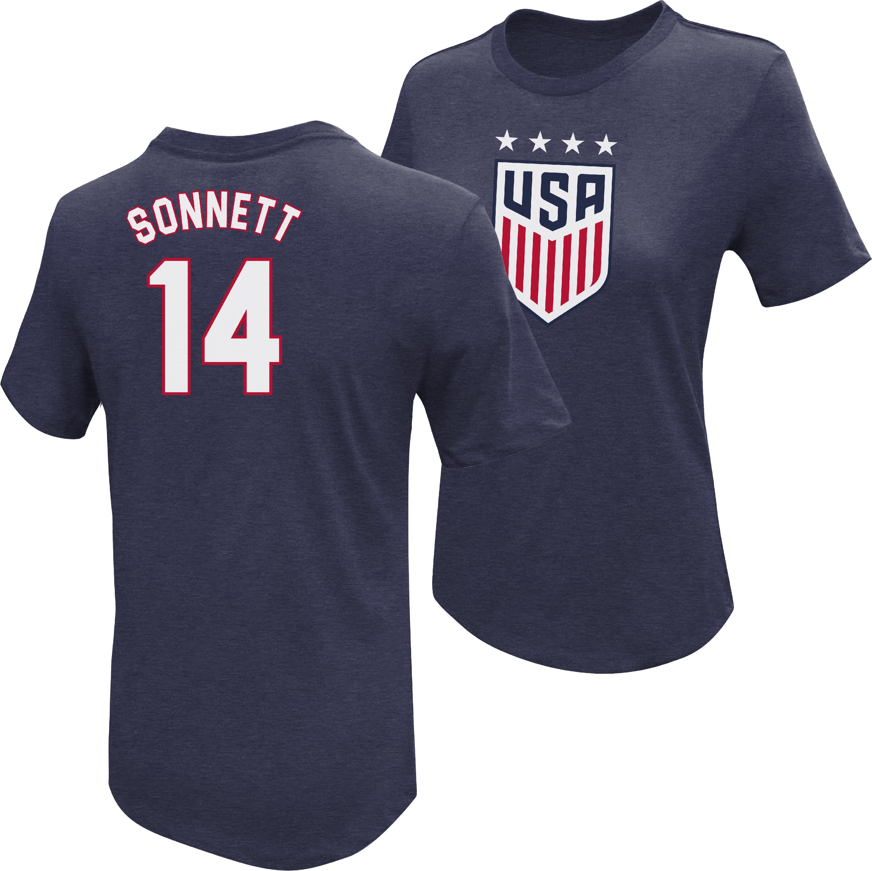 Icon Sports Emily Sonnett USWNT Unisex 4 Star T-Shirt M / Heather Navy