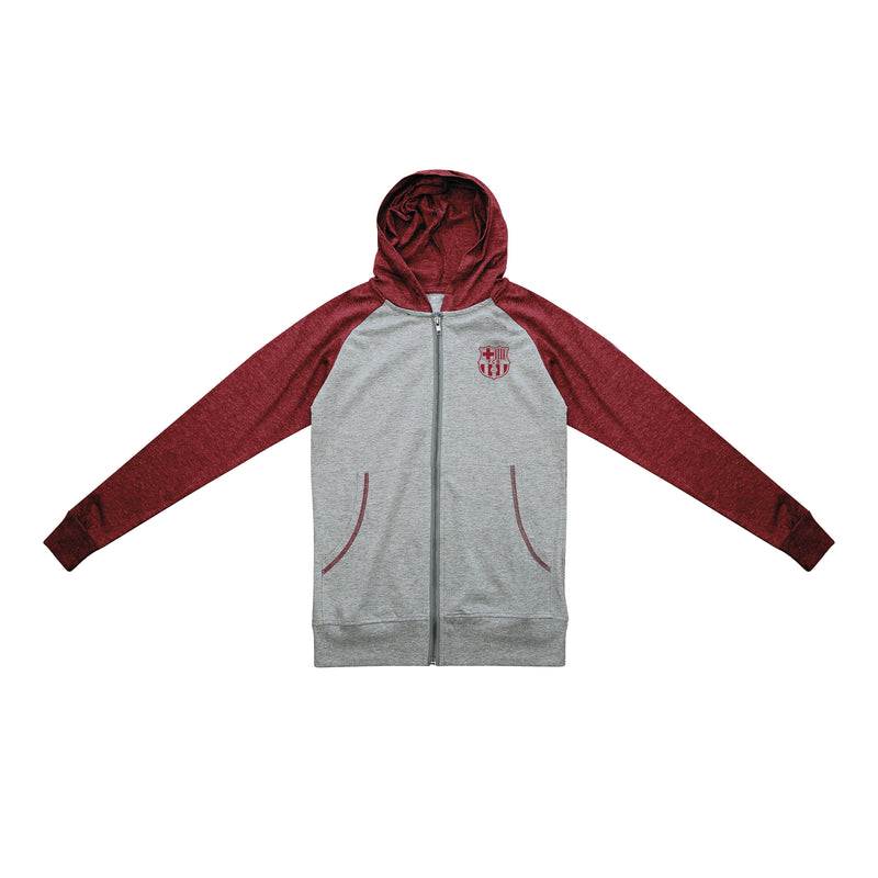 FC Barcelona Youth Lightweight Full-Zip Hoodie - Maroon by Icon Sports