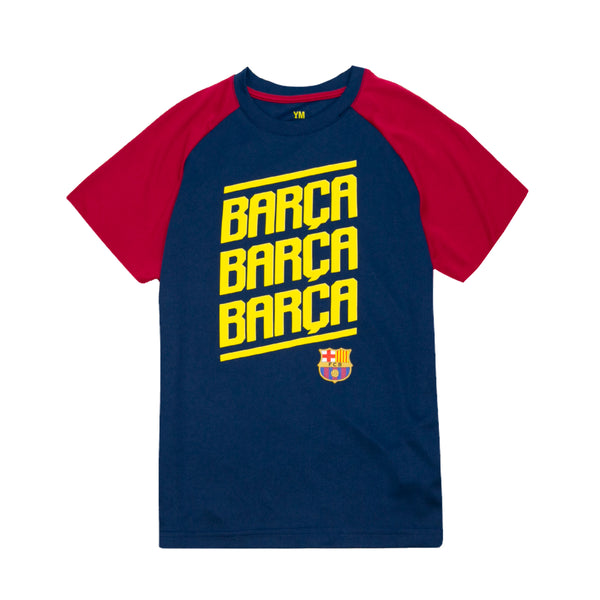FC Barcelona Youth Bar??a Polyester Tee - Navy by Icon Sports