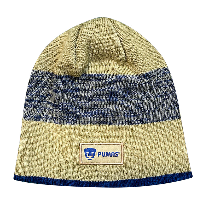 pumas reversible beanie adults in navy and gold