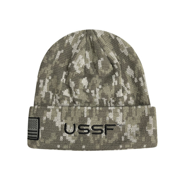 us space force adult unisex beanie in digital camo