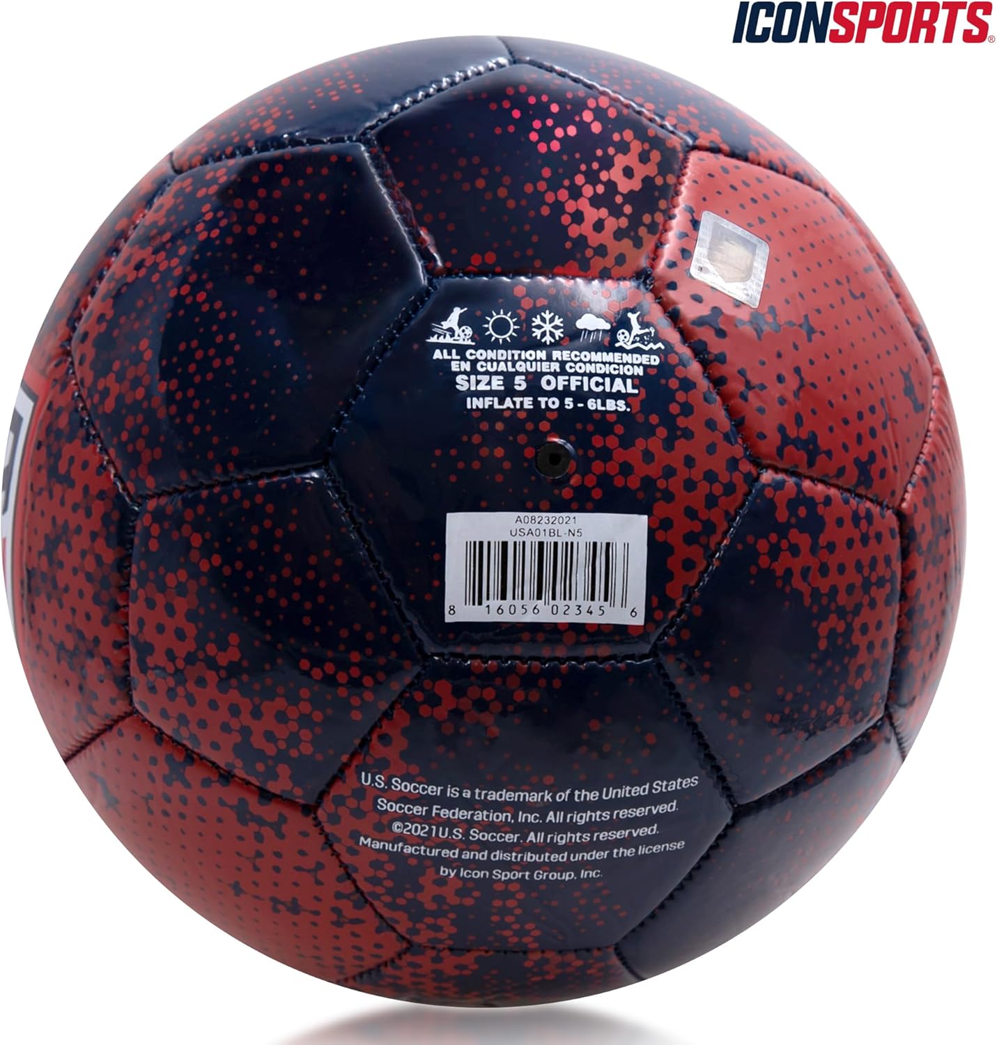 Officially Licensed U.S. Soccer Red Solar Flare Soccer Ball