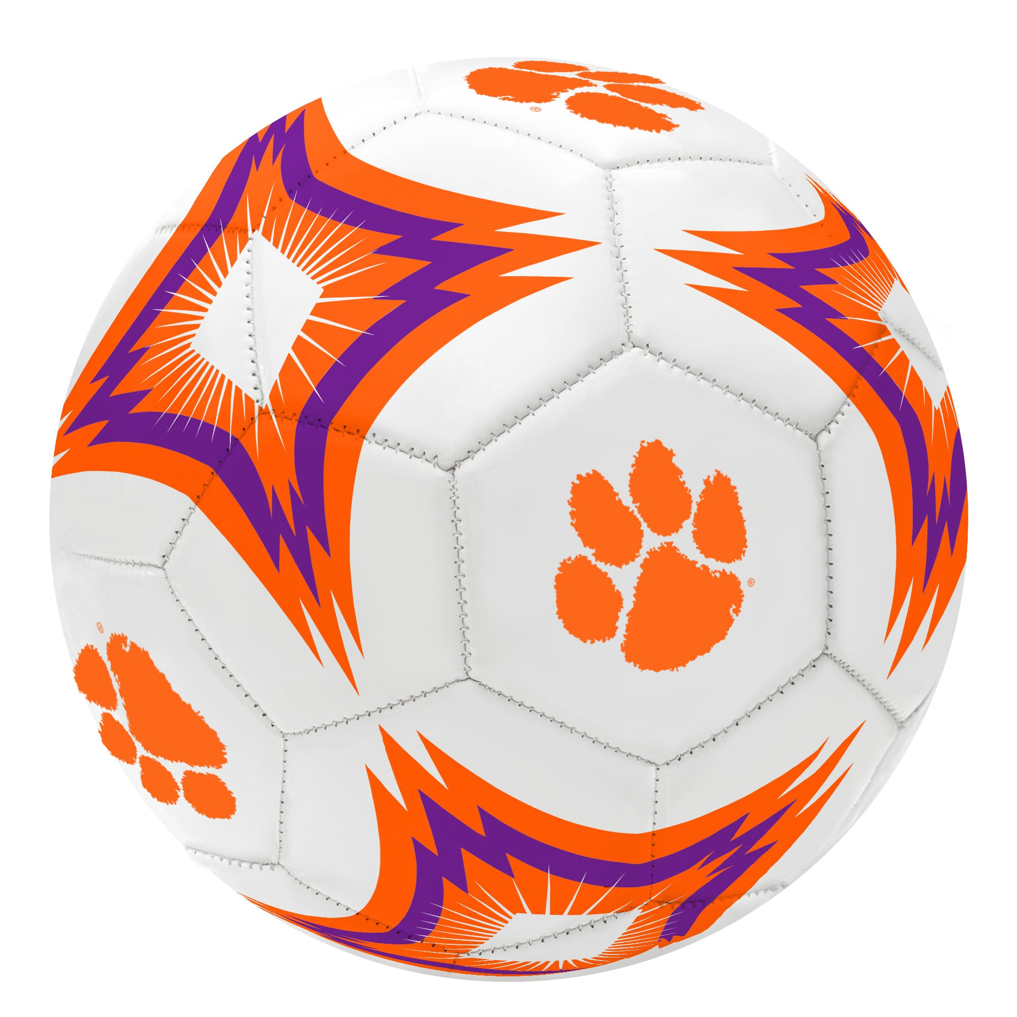 Clemson Kaleidoscope Regulation Size 5 College Soccer Ball