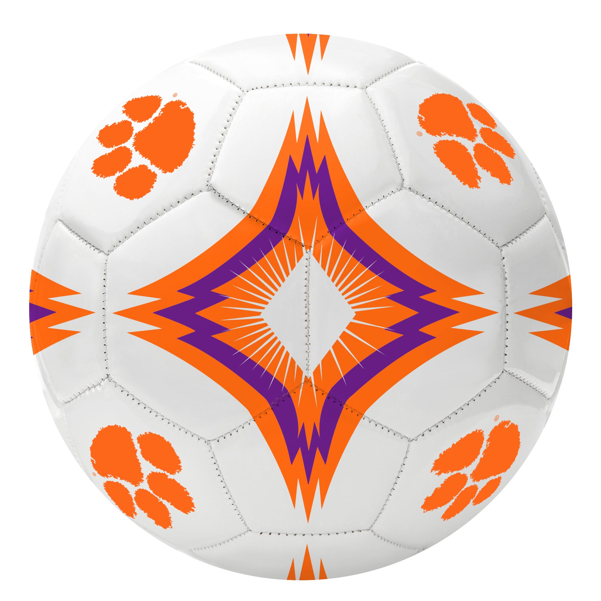 Clemson Kaleidoscope Regulation Size 5 College Soccer Ball