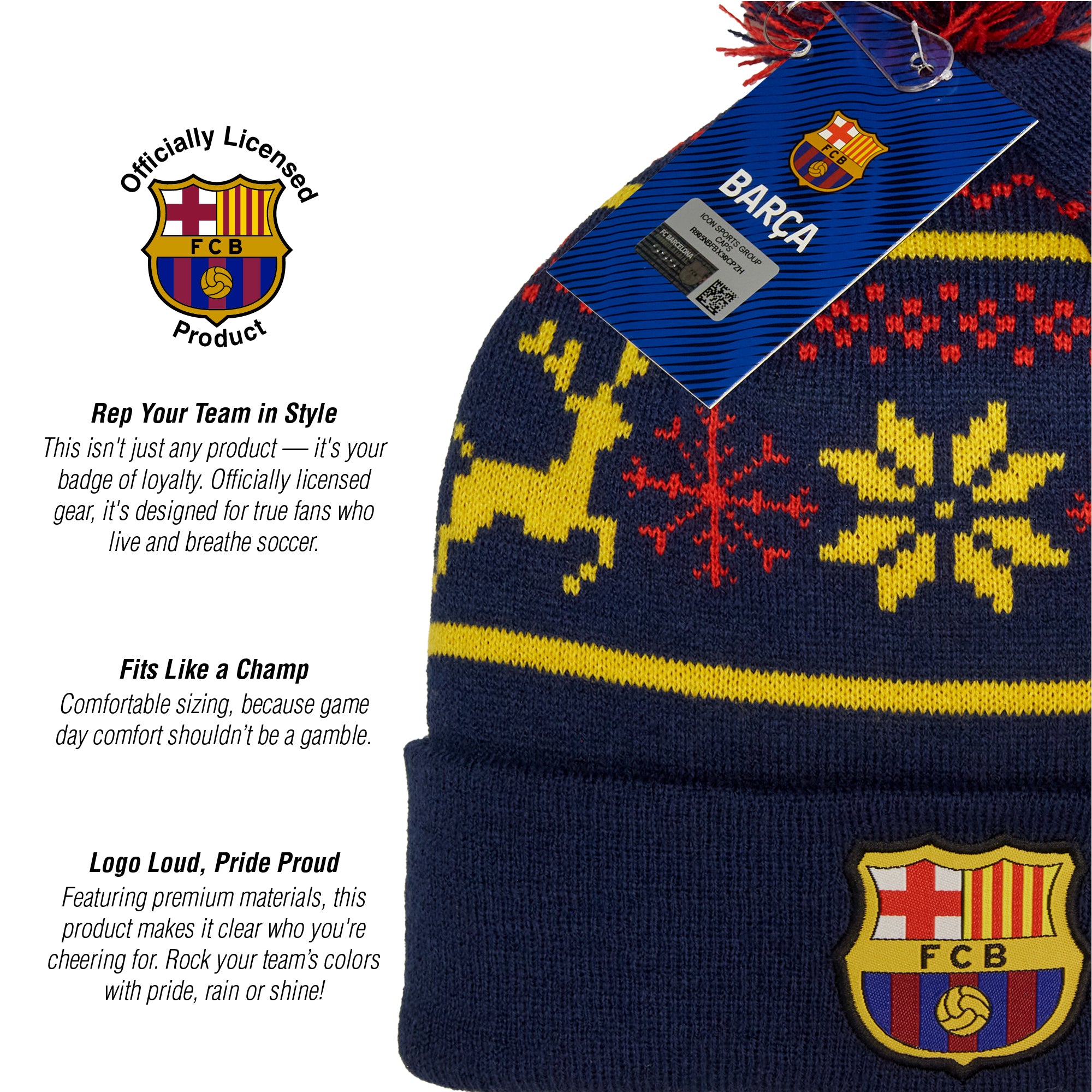 FC Barcelona Premium Soft Knit Holiday Beanie