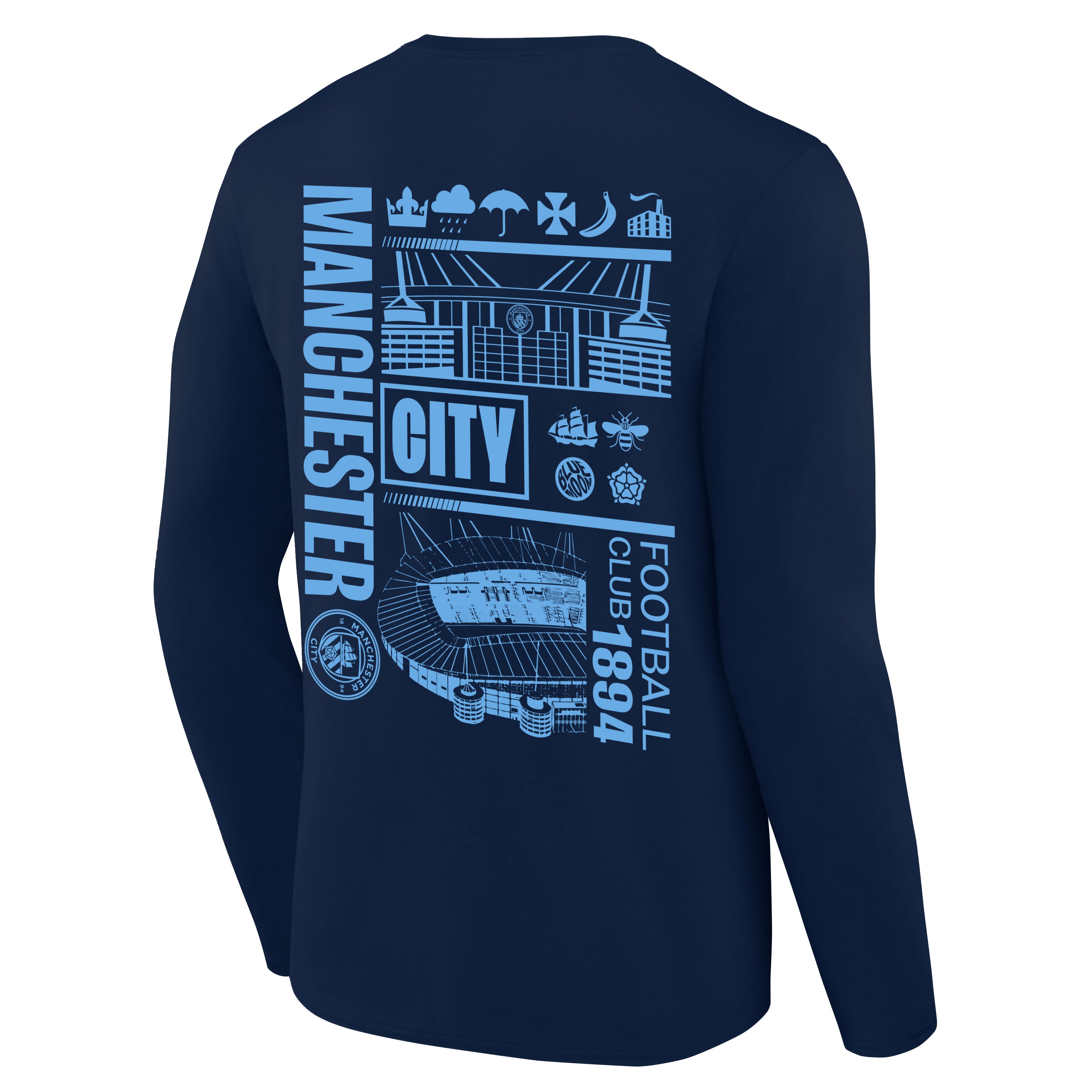 Manchester City FC Adult City Stadium Long Sleeve T-Shirt