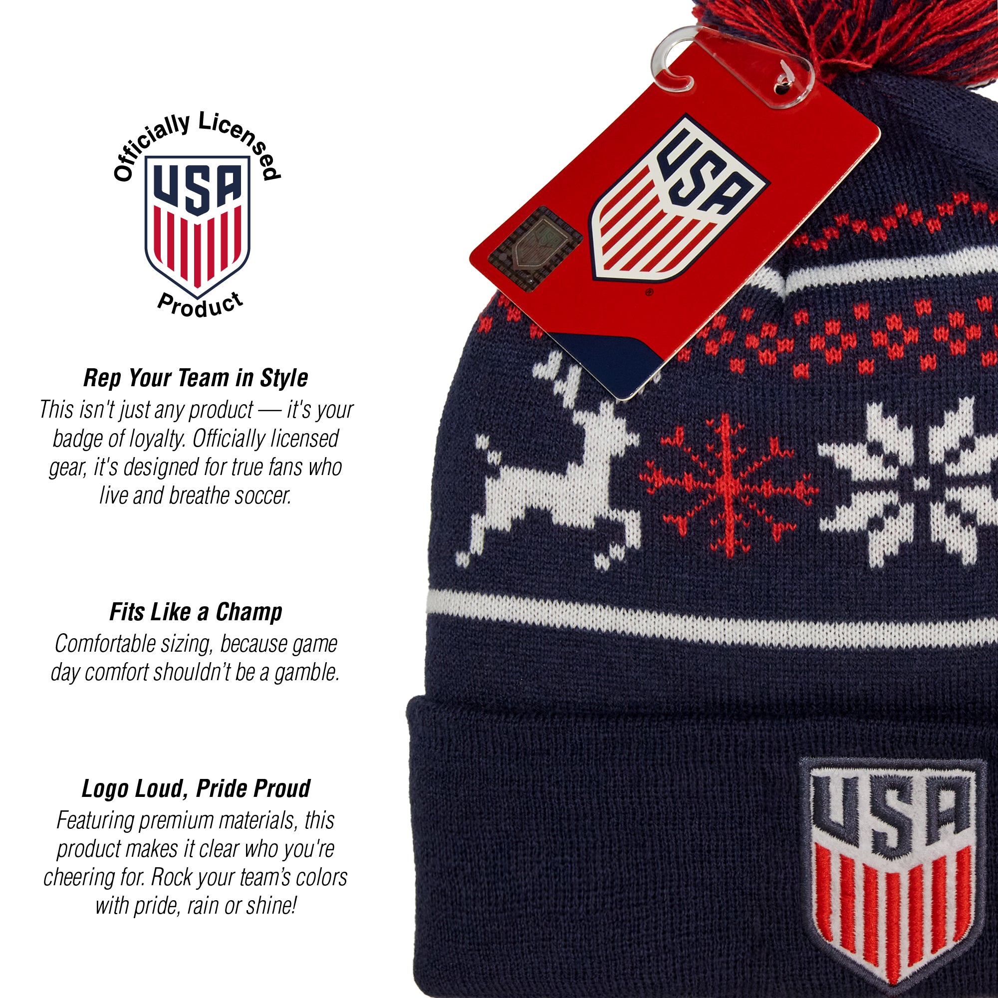 U.S. Soccer Premium Soft Knit Holiday Beanie