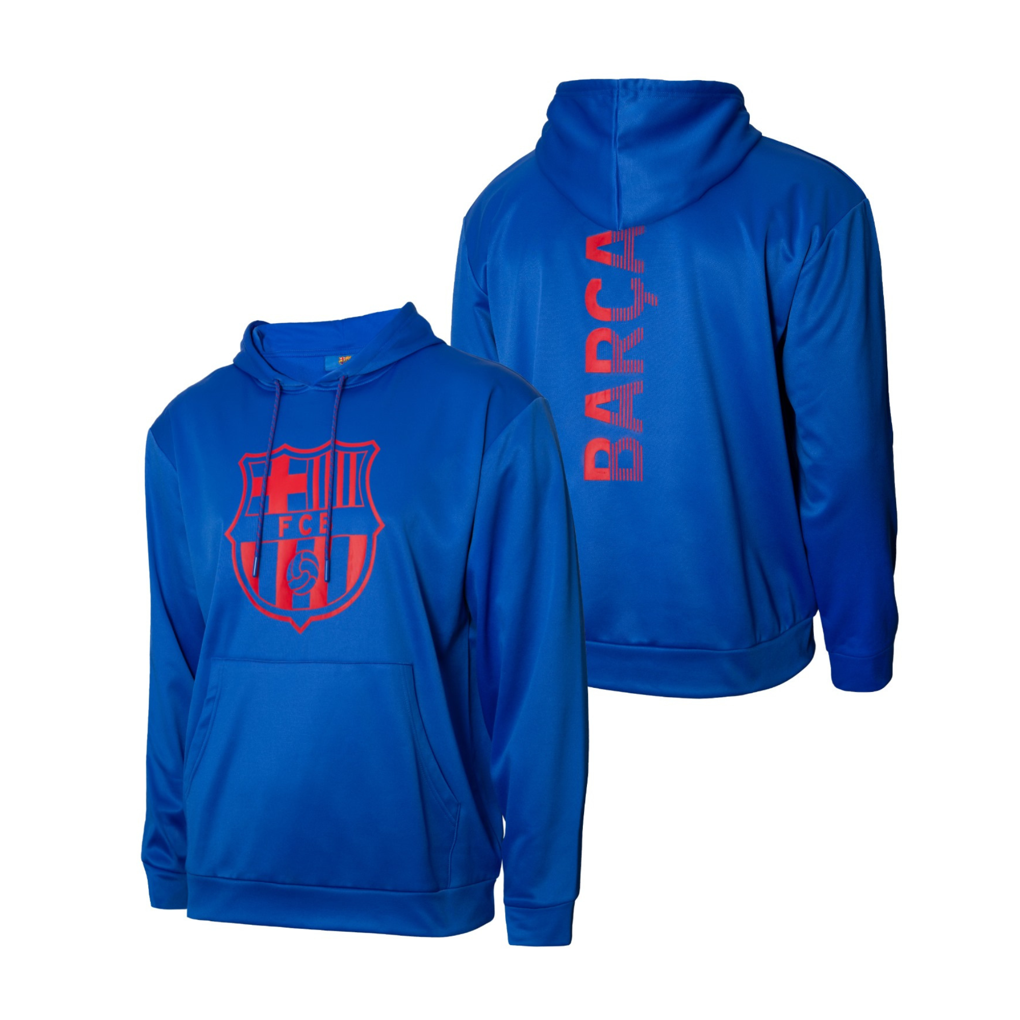 FC Barcelona Gradient Red Crest Adult Blue Pullover Hoodie