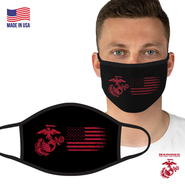 U.S. Marine Semper Fi Black-Red Face Covering by Icon Sports