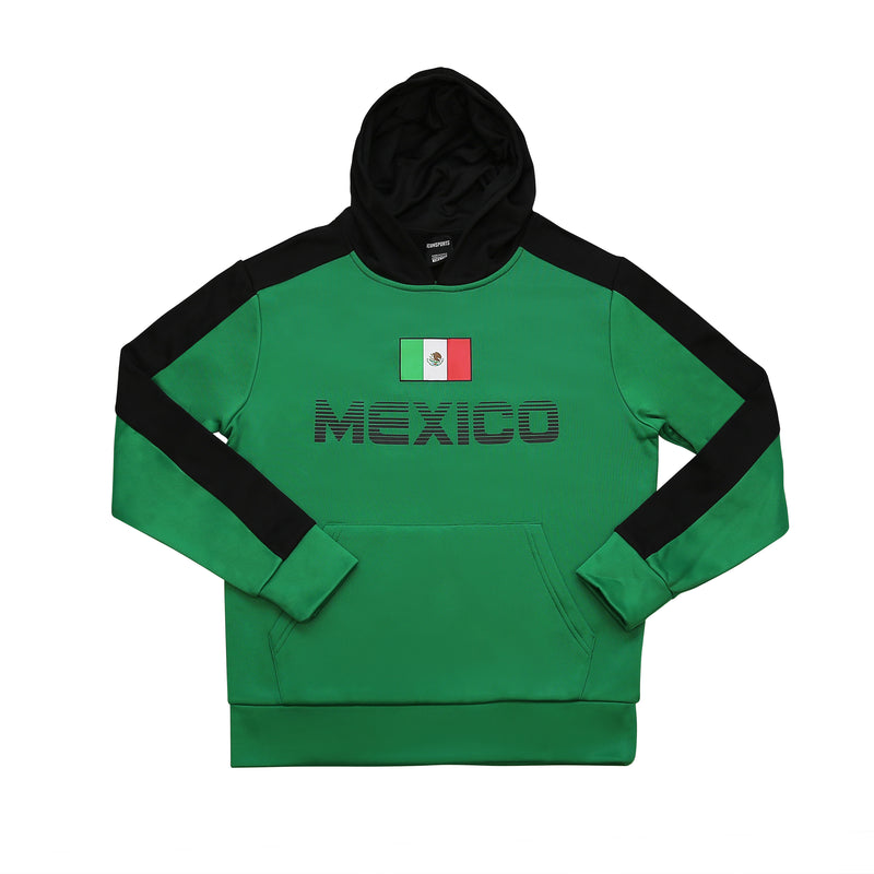 Mexico Youth Side Step Pullover Hooded Sweatshirt - Green by Icon Sports
