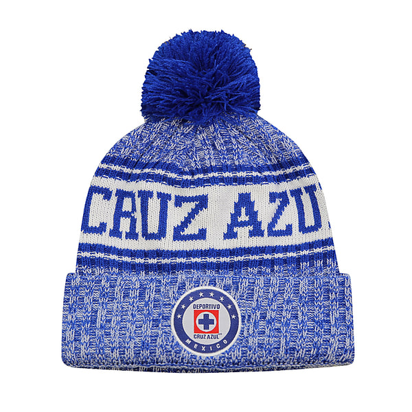 Cruz Azul Crowned Youth Pom Pom Beanie by Icon Sports