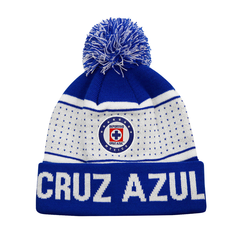 Cruz Azul Pegged Youth Pom Pom Beanie by Icon Sports