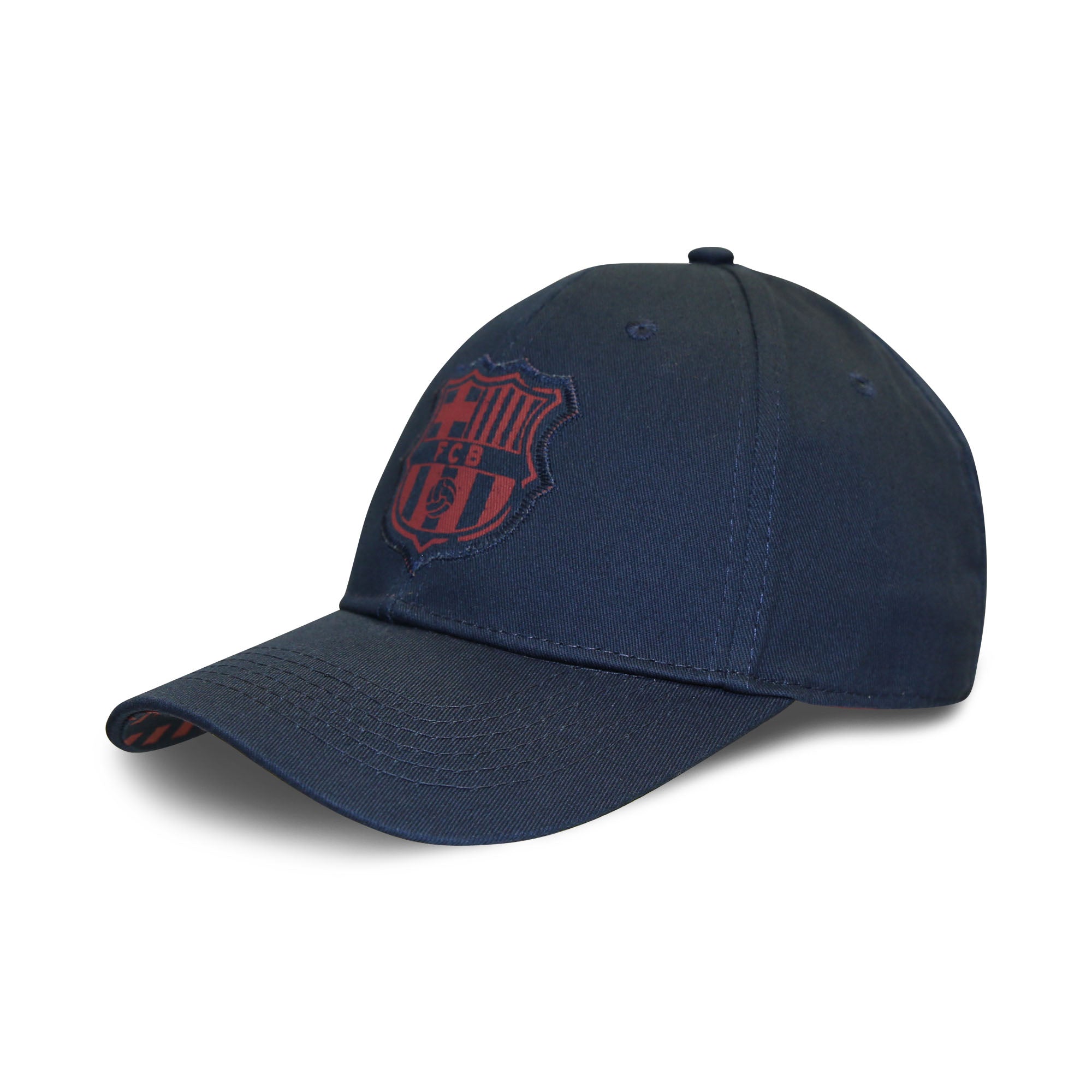 FC Barcelona Printed Patch Logo 6 Panel Structured Cap - Navy by Icon Sports