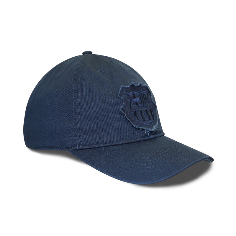 FC Barcelona Distressed Logo Patch 6 Panel Structured Cap - Navy by Icon Sports