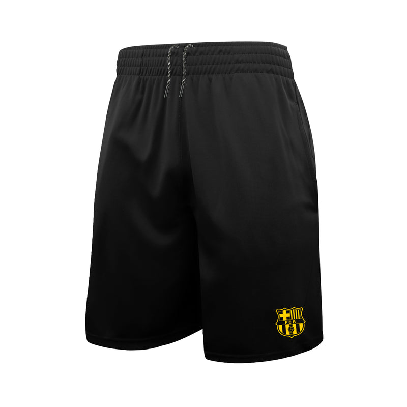 FC Barcelona Reflective Athletic Soccer Shorts in Black by Icon Sports