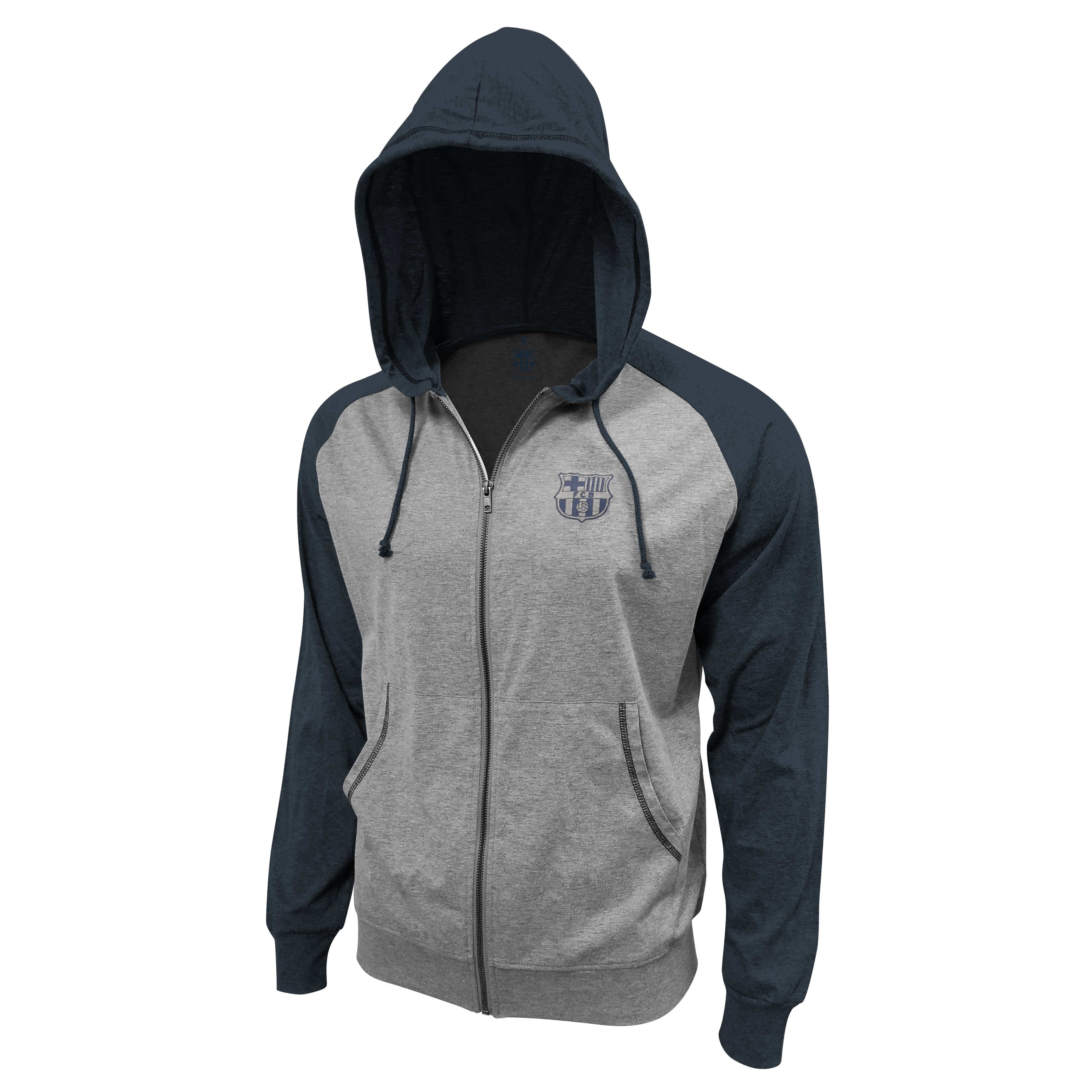 FC Barcelona Lightweight Full-Zip Hoodie - Maroon by Icon Sports