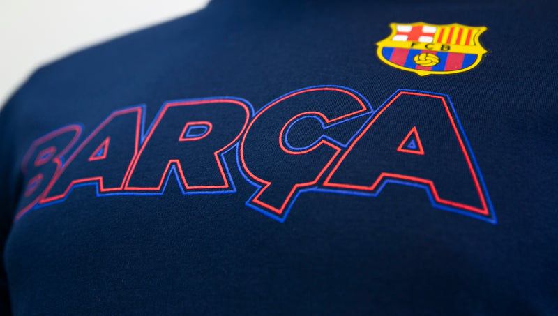 FC Barcelona Outline T-Shirt - Navy by Icon Sports