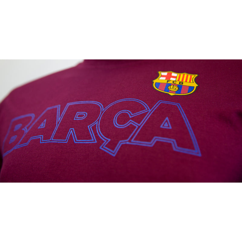 FC Barcelona Outline T-Shirt - Maroon by Icon Sports