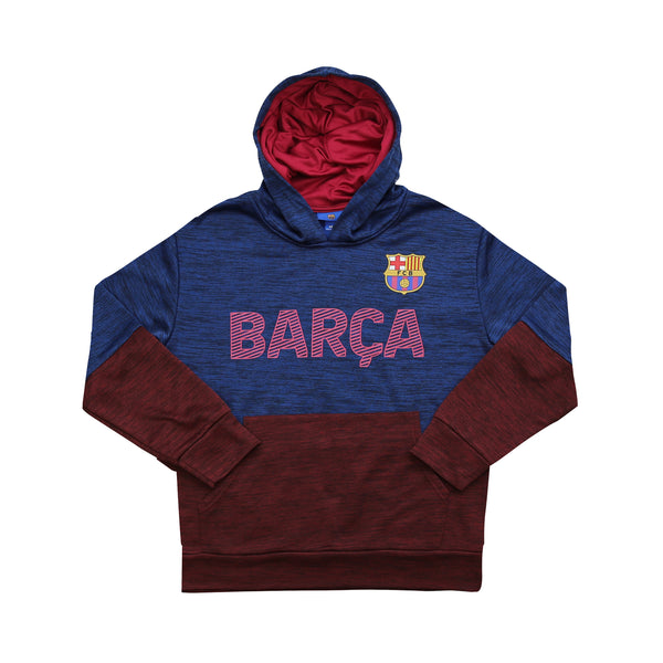 FC Barcelona Youth "Space-Dye" Pullover Hoodie - Black by Icon Sports