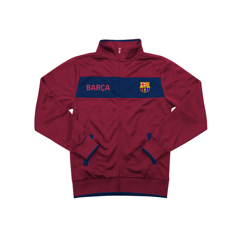 FC Barcelona "Centering" Youth Full-Zip Track Jacket - Red by Icon Sports