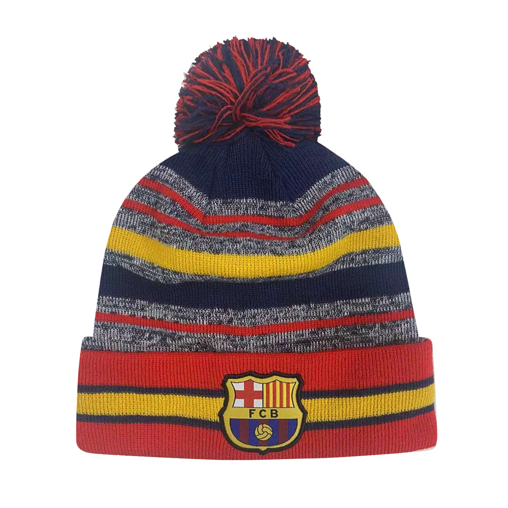 FC Barcelona Adult Pegged Unisex Pom Beanie