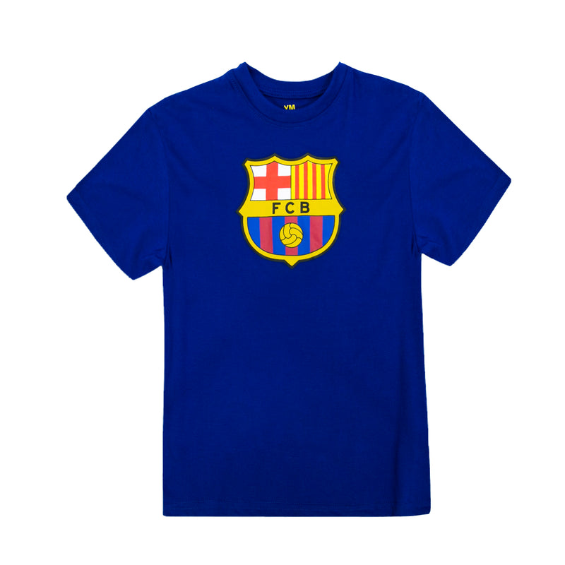 FC Barcelona Logo Youth T-Shirt - Royal Blue by Icon Sports
