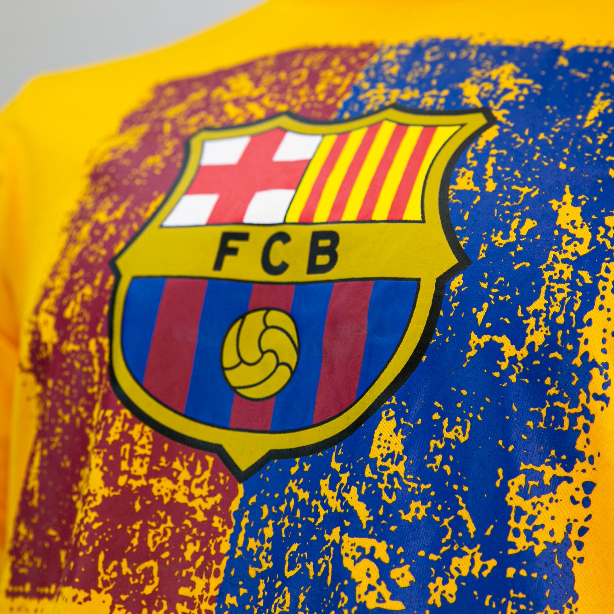 FC Barcelona Color Distressed Logo T-Shirt - Dark Heather by Icon Sports