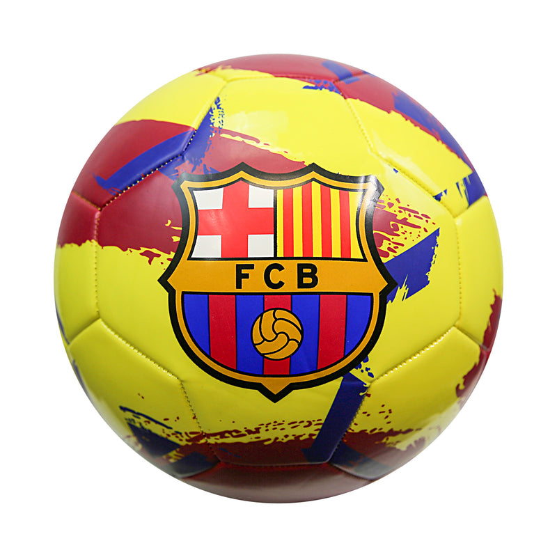 FC Barcelona Brush Size 5 Soccer Ball - Yellow by Icon Sports