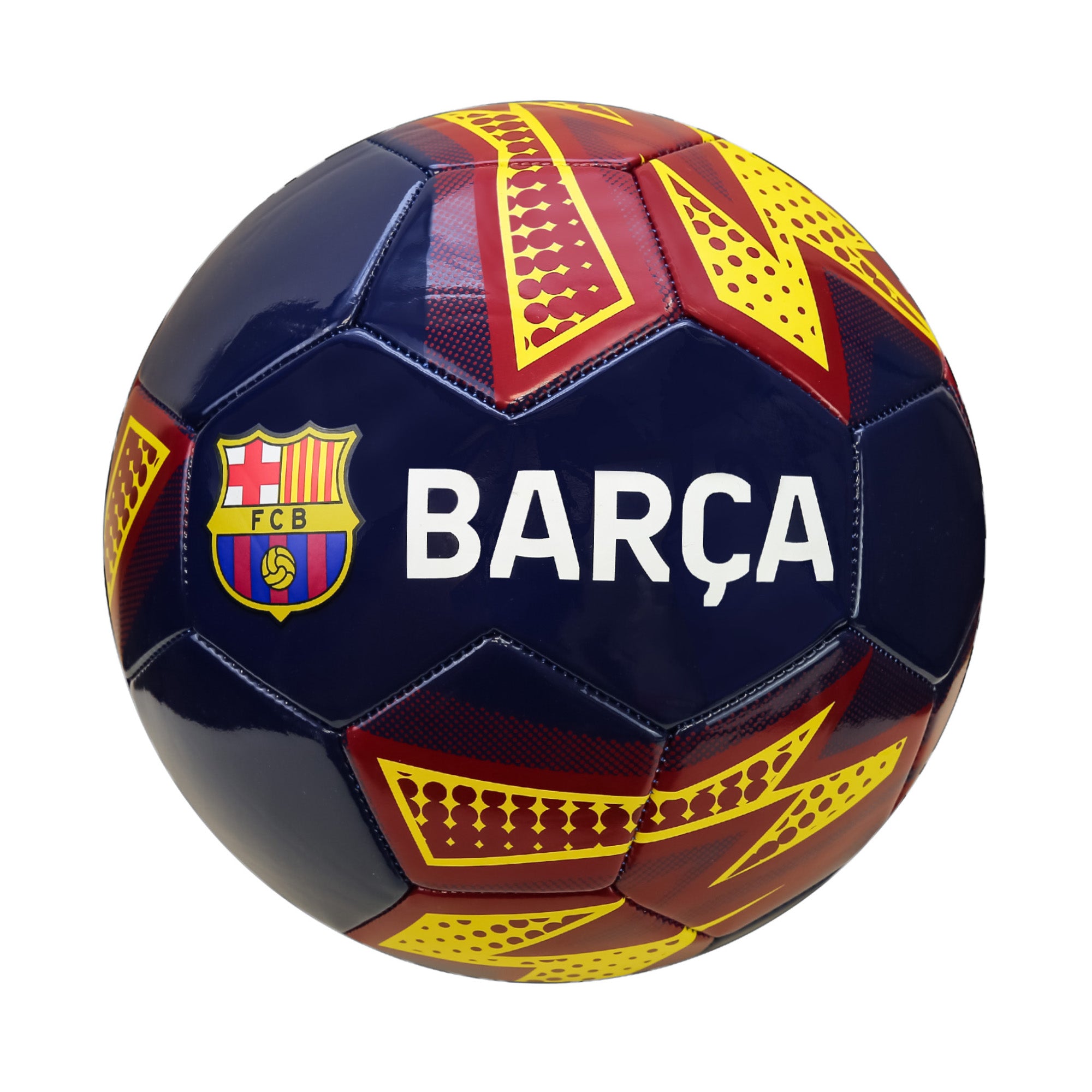 FC Barcelona Pop Art Classic Size 5 Soccer Ball - Yellow by Icon Sports