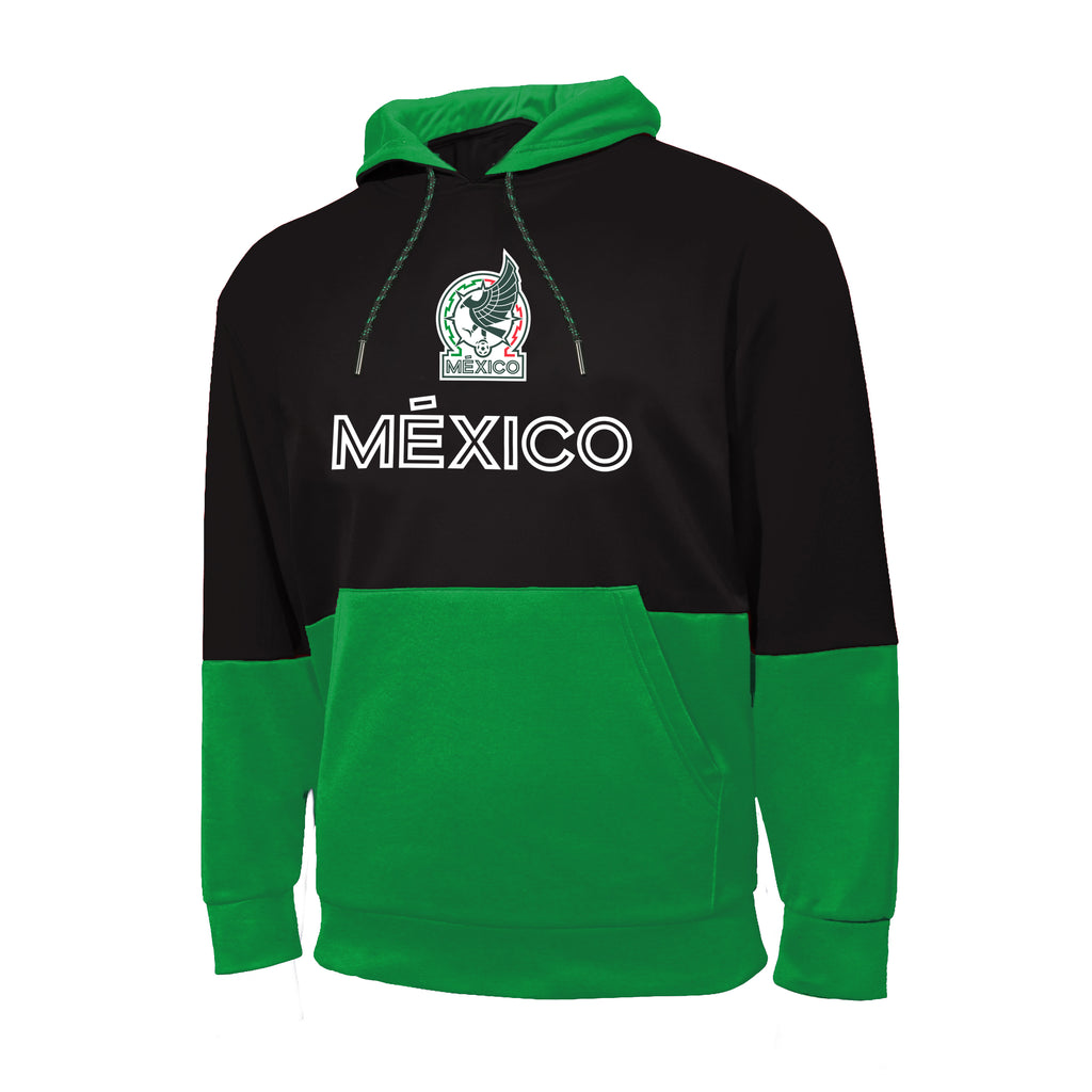 Icon Sports Mexico National Soccer Team Adult Men Pullover Hoodie in Grey/Green - Shop Mexico Hoodies ym / Black
