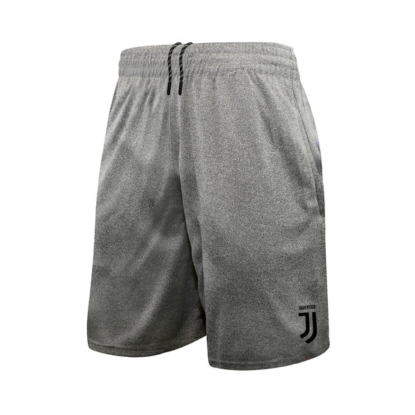 Juventus Men's Reflective Athletic Soccer Shorts in Heather Grey by Icon Sports