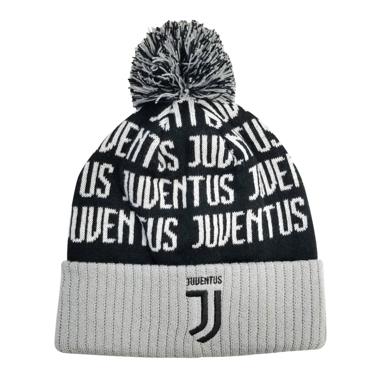 Juventus F.C. Cuff Pom Beanie - Gray Cuff by Icon Sports