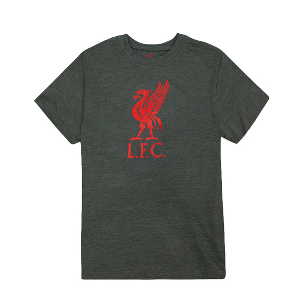 Liverpool FC Liverbird Logo Youth T-Shirt - Dark Grey by Icon Sports