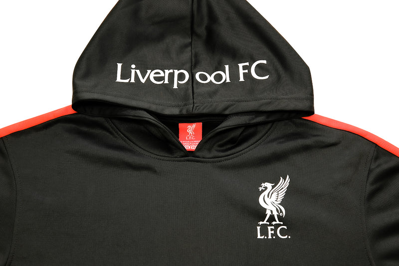 Liverpool FC Pullover Hoodie Youth- Black & Red by Icon Sports