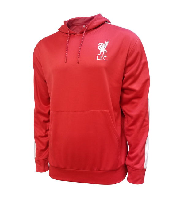 Liverpool FC Pullover Hoodie - Red w/stripe by Icon Sports