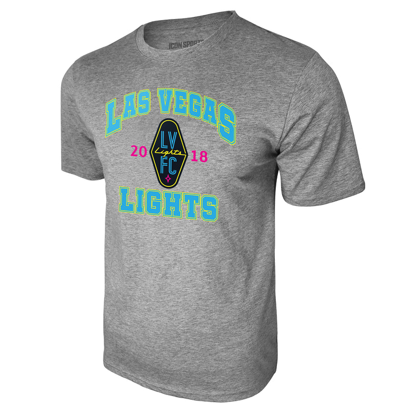 USL Las Vegas Lights Logo Cotton Tee - Heather Gray by Icon Sports