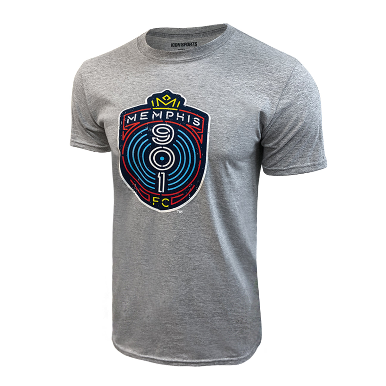 USL Memphis 901 FC Men's Logo Tee - Heather Gray by Icon Sports