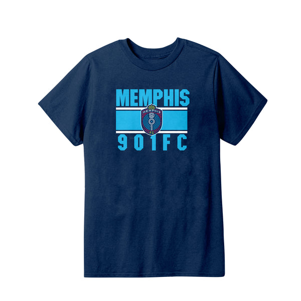 Memphis 901 FC football club youth kids graphic t shirt in navy