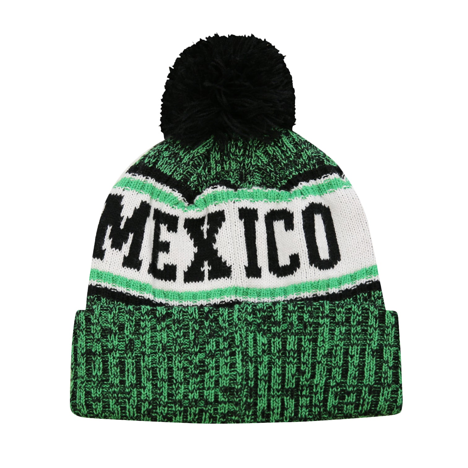 Mexico "Crowned" Adult Unisex Pom Pom Beanie by Icon Sports