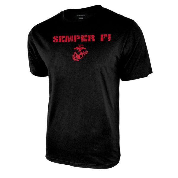 U.S. Marine Corps Semper Fi Adult Graphic T-Shirt by Icon Sports