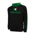Mexico Adult Stripe Pullover Hooded Sweatshirt - Black by Icon Sports