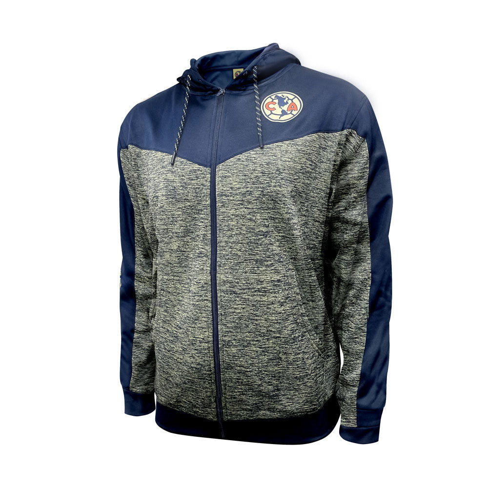 club america adult mens hoodie in navy bkue and yellow