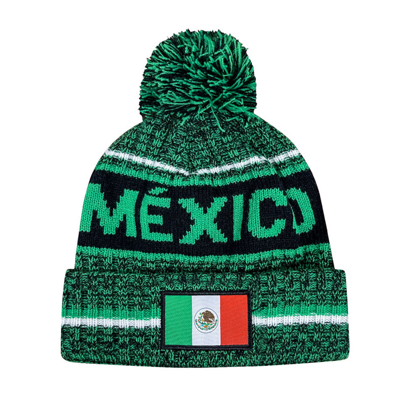 mexico country flag adutl men beanies in green and blackmexico country flag adult men beanies in green and black
