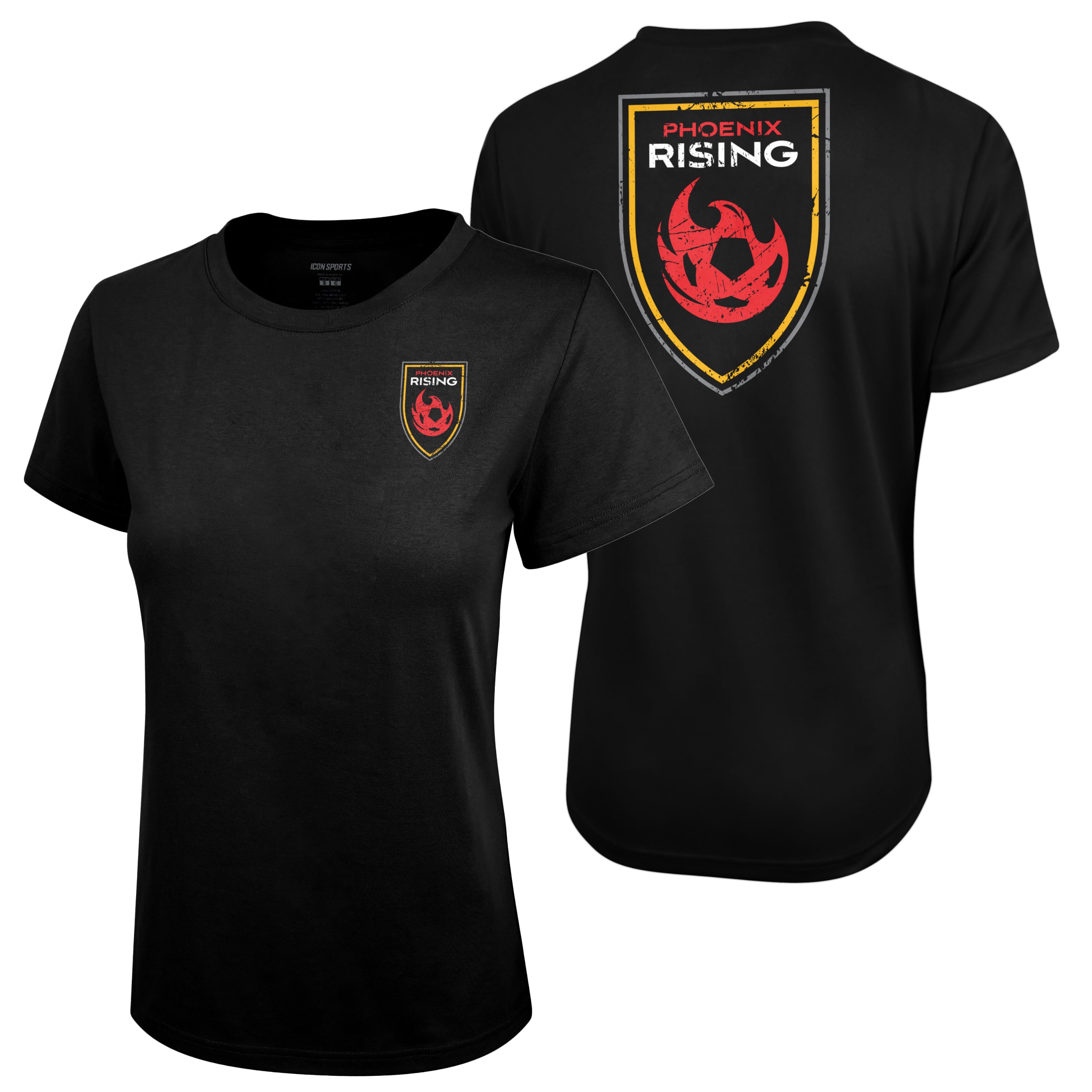 phoenix rising fc ladies graphic t shirt in black