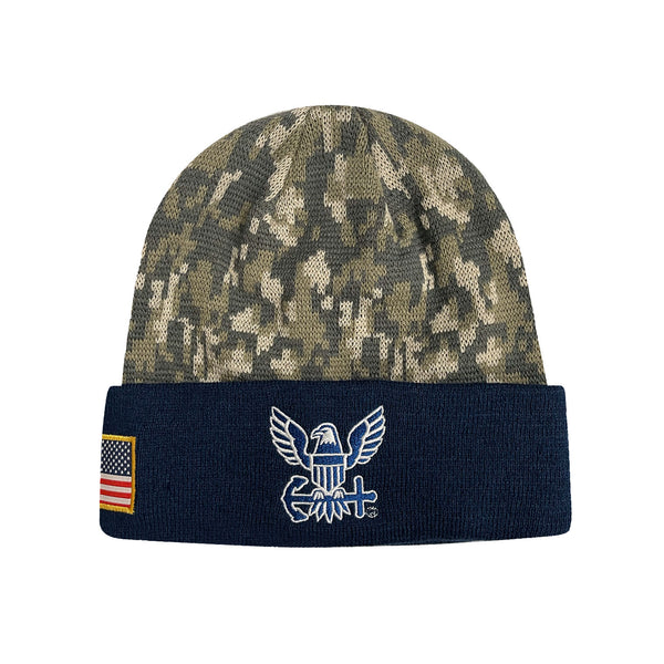 us navy officially licensed adult men beanie winter had camo and black
